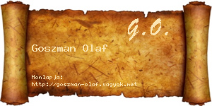 Goszman Olaf névjegykártya